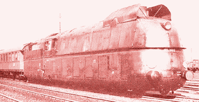 Picture: a high speed steam train from the thirties