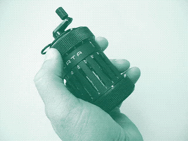 Image: A mechanical Curta calculator. Credit: Thomas Schanz (CC-BY SA 3.0)