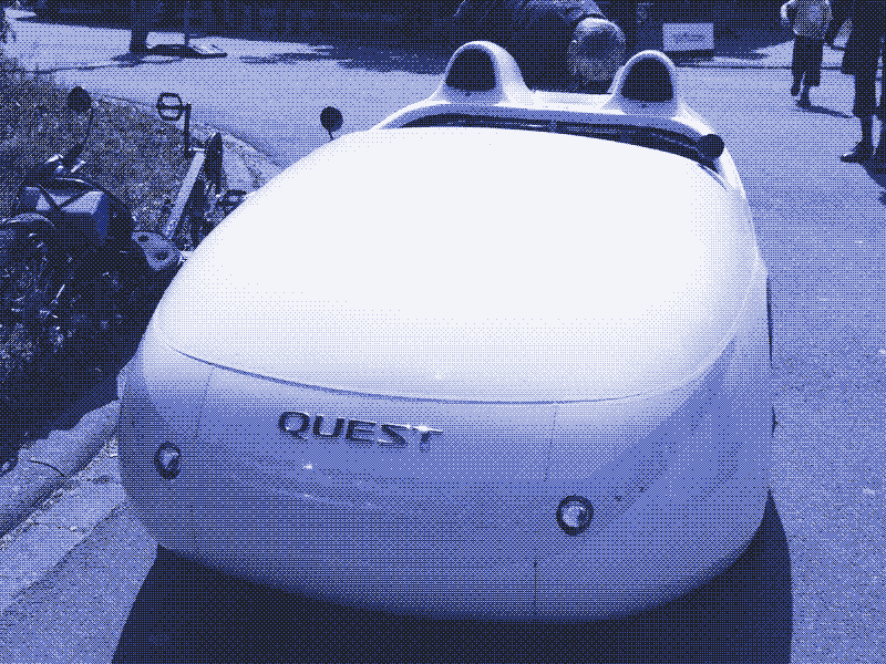 Image: A two-seater velomobile.