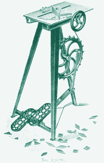 Image: A treadle powered circular saw.