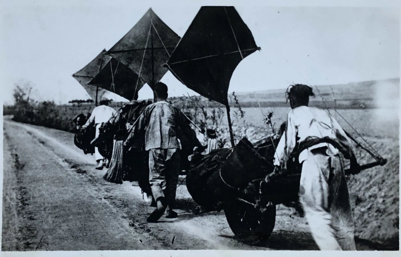 Image: Sail wheelbarrow in Shandong province, 1928. National Archives and Record Administration (NARA).