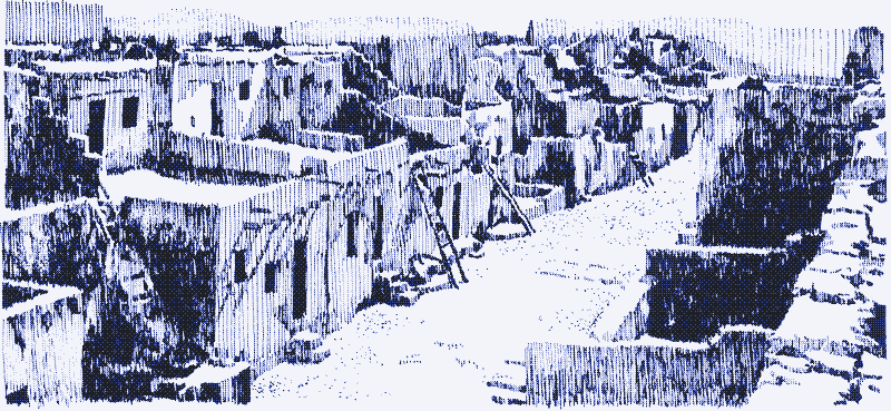 Image: Illustration of Acoma Pueblo, by Gary S. Shigemura (from &quot;Energy and Form&quot;, Ralph Knowles).