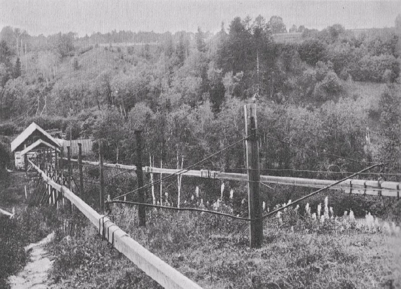 The Stangenkunst at the Bisperg mine, Sweden, built around 1700 (the picture was taken in 1922).