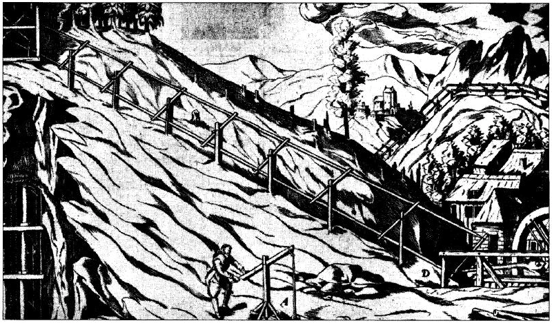 Power transmission and contouring by means of double rods, Georg von Löhneyss, 1617