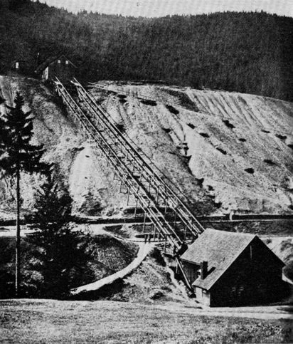 Stangenkunst with wooden rods in Lauthental, Harz Mountains, 1932. Source: Technische Kulturdenkmal, C. Matschoss.