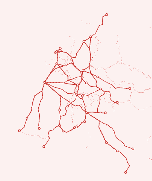 Image: the Trans Europ Express network. Source: Wikipedia Commons.
