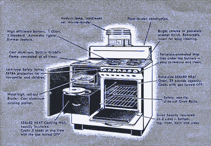 A fireless cooker integrated into a gas hob.