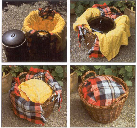 Fireless cooker in a basket. Picture: Solar Cookers International.