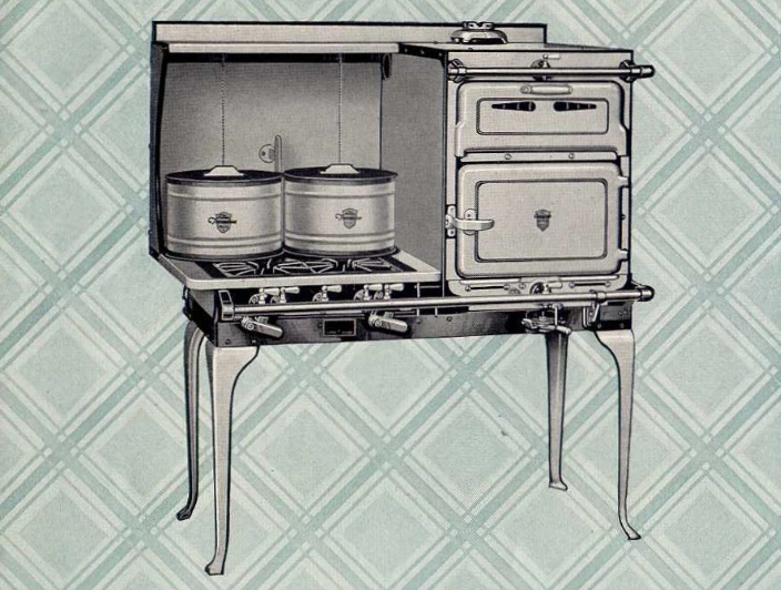A fireless/gas cookstove from the 1920s.