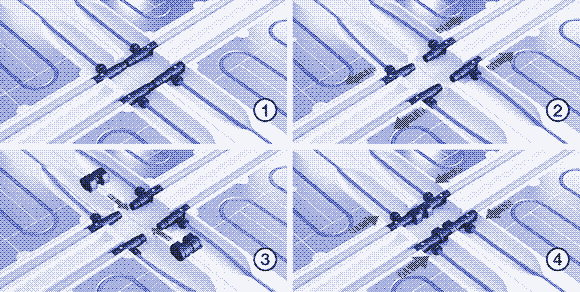 Modular radiant heating panels that can be interconnected to build a thermally active building surface. Source:Ray Magic.