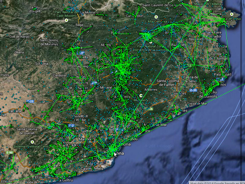 Wireless links in the Spanish Guifi network. Credit