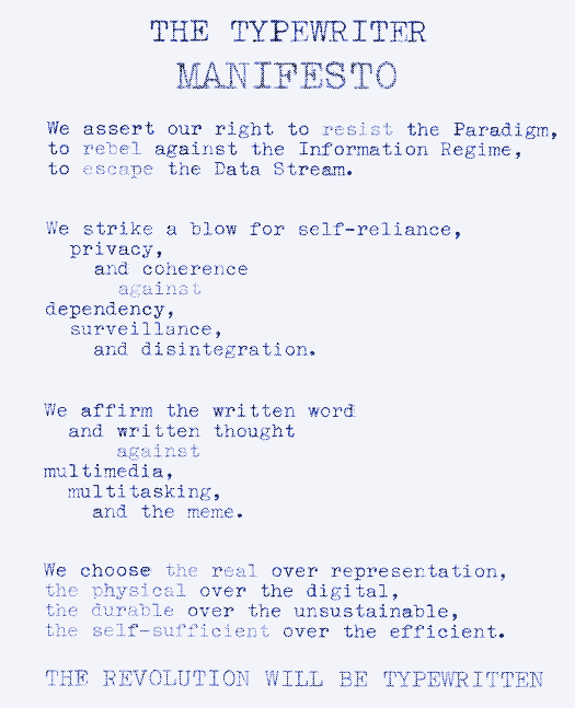 The Typewriter Manifesto. Source: The Typewriter Revolution [^14].