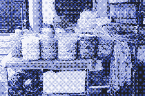 A stall selling homemade dưa chua in a Hanoi market. Picture: Aaron Vansintjan.