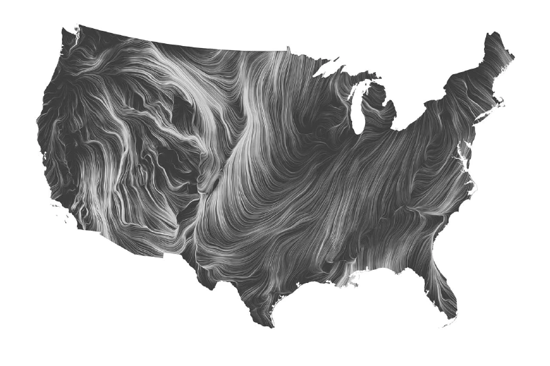 Live wind map of the USA