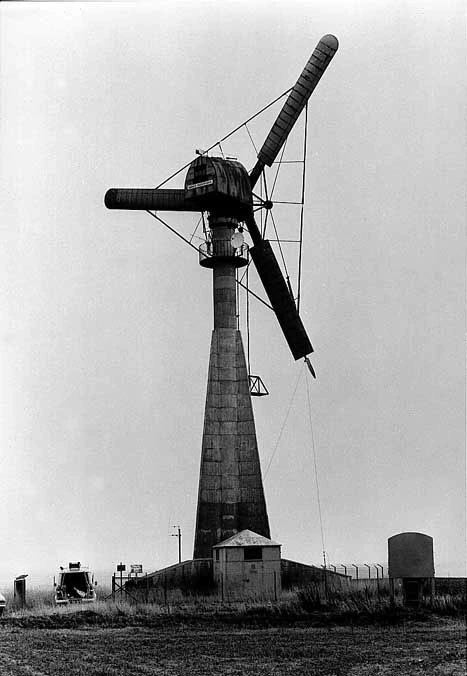 The three-bladed Gedser wind turbine relied on an air frame superstructure for blade stiffening.