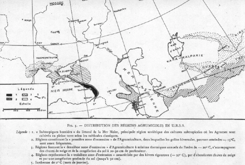 Image: Citrus culture regions in the USSR.