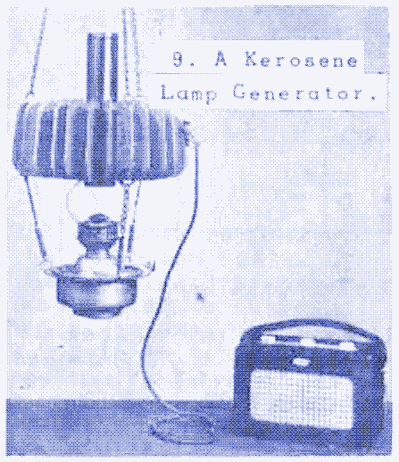 Image: A Soviet thermo-electric generator based on a kerosene lamp, powering a radio, 1959. Source: The Museum of Retrotechnology.