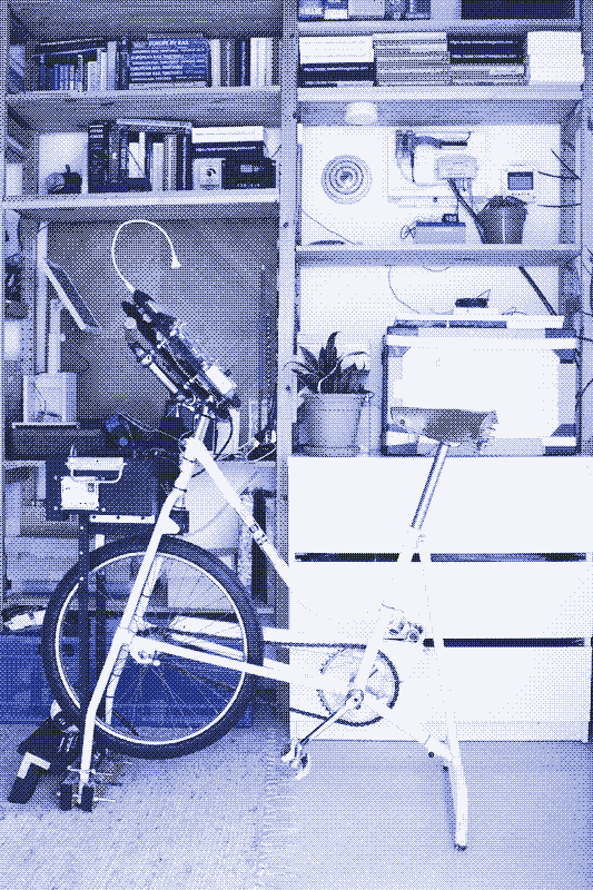 Image: The bike generator stands right next to the solar PV systems. The ultimate plan is to integrate both power systems.