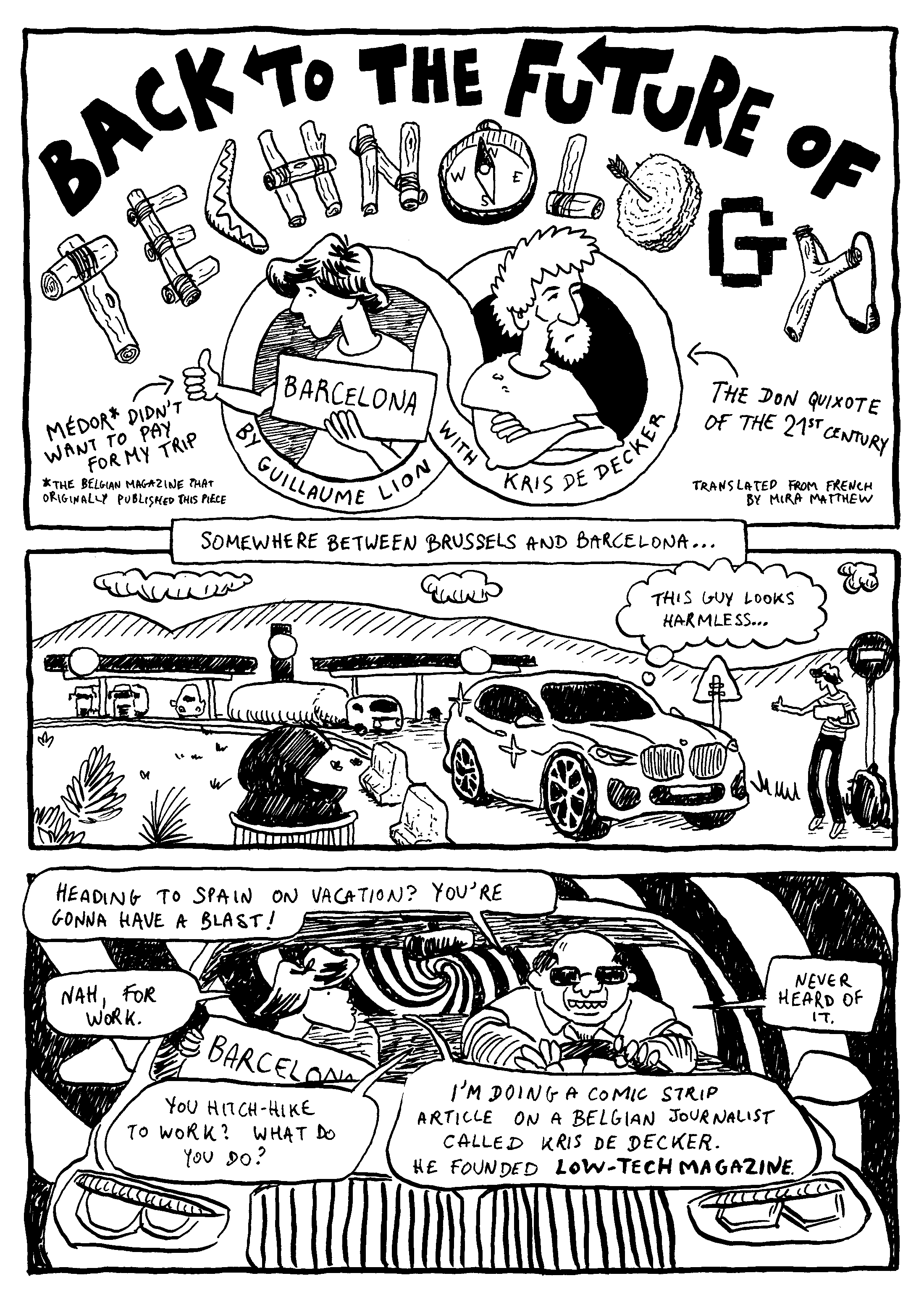 Page 1 of the Comic &ldquo;Back to the future of technology&rdquo; by Guillaume Lion