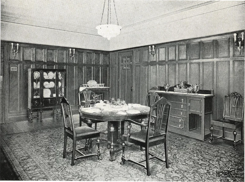 Image: Wainscoted walls. Morgan Woodwork Organization, 1921. Image in the public domain.