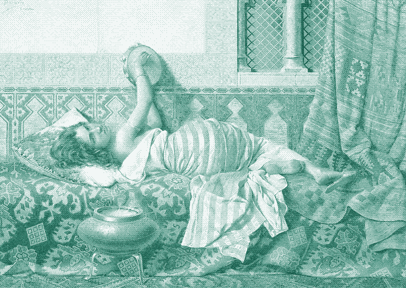 Image: Odalisque, relaxation, a painting by Francesco Ballesio (1860–1923). Image in the public domain.