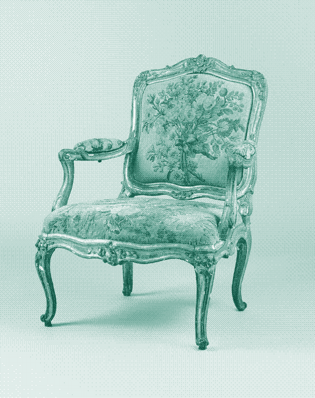 Image: Upholstered armchair made by the Beauvais Tapestry Manufactory, first half of 18th century. Photo credit: Metropolitan Museum of Art. Image in the public domain.