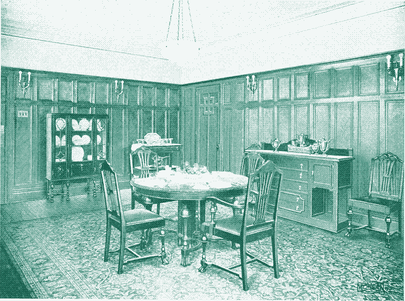 Image: Wainscoted walls. Morgan Woodwork Organization, 1921. Image in the public domain.
