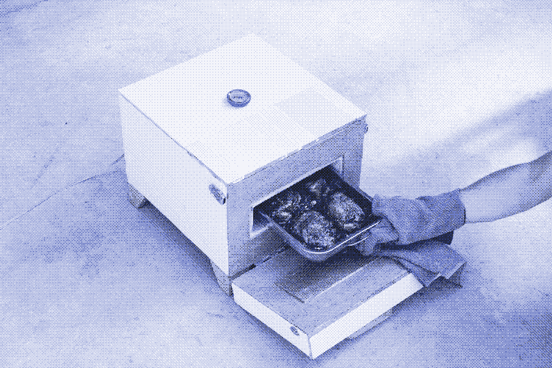 Image: Food made in the electric solar oven. Photo by Marie Verdeil.