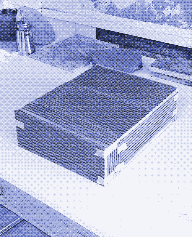 Image: The oven chamber, made from thick terracotta roof tiles. Photo by Marie Verdeil.