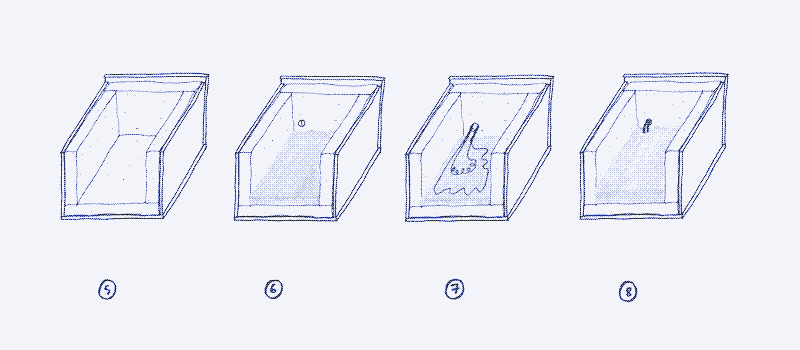 Image: Step-by-step instructions (fig 5. to 8.). Illustration by Marie Verdeil.