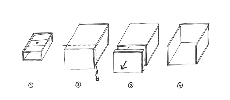 Image: Step-by-step instructions (fig 1. to 4.). Illustration by Marie Verdeil.
