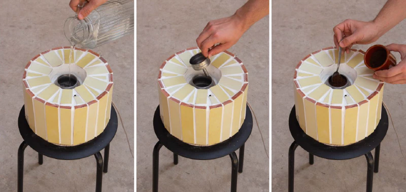 Image: Preparing coffee. Photos by Marie Verdeil.