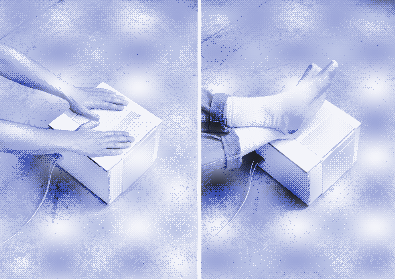 Image: The heat cube used as a hand and foot warmer. Photo by Marie Verdeil.