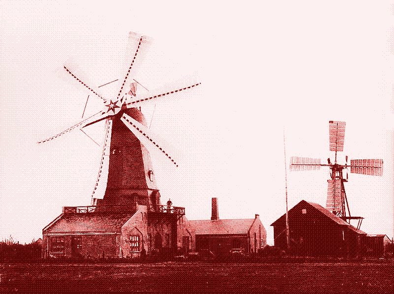 Die Windmühlen in Europa, die von Paul La Cour in Dänemark gebaut wurden, hatten traditionelle Holzflügel. Bild: Image: Paul La Cour Museum.