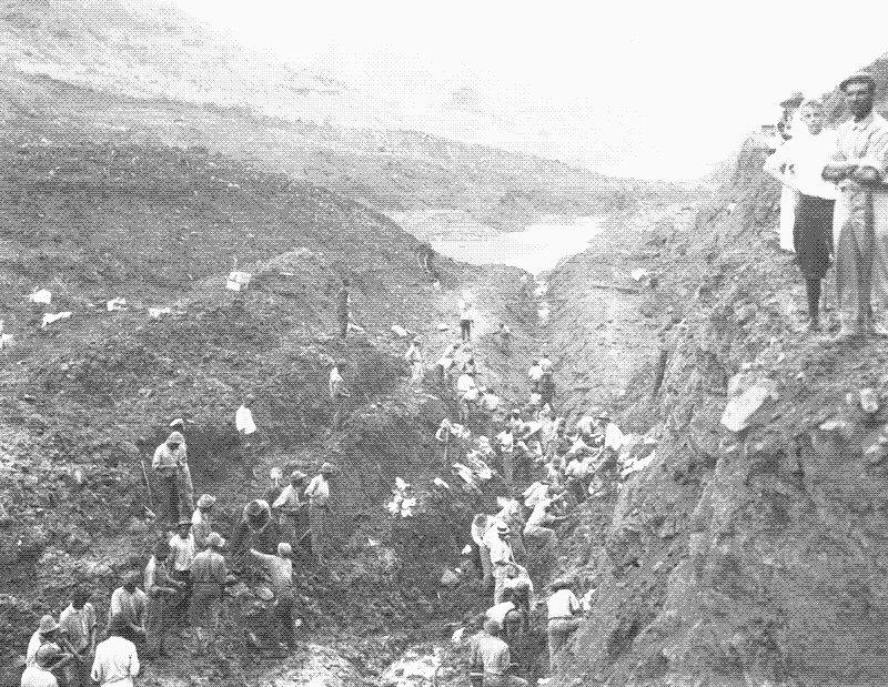 illustration digging the panama canal