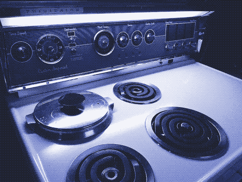 Una cocina “ deep well cooker” de los años 50. Image.