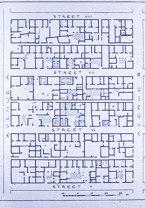 Illustration: Plan de la ville d’Olynthus de la Grèce Antique.