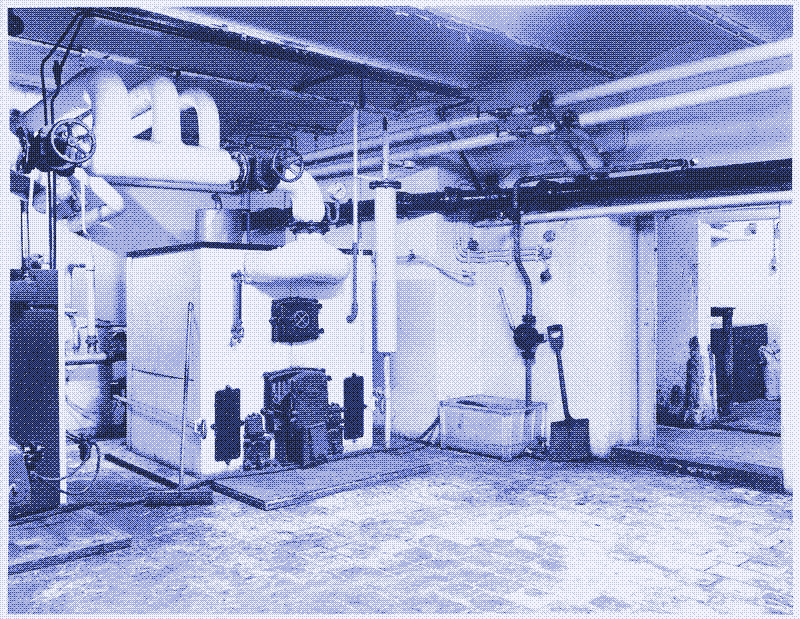 Image : Chaufferie d’un bain municipal à Amsterdam, Pays-Bas, 1985. Stadsarchief Amsterdam.