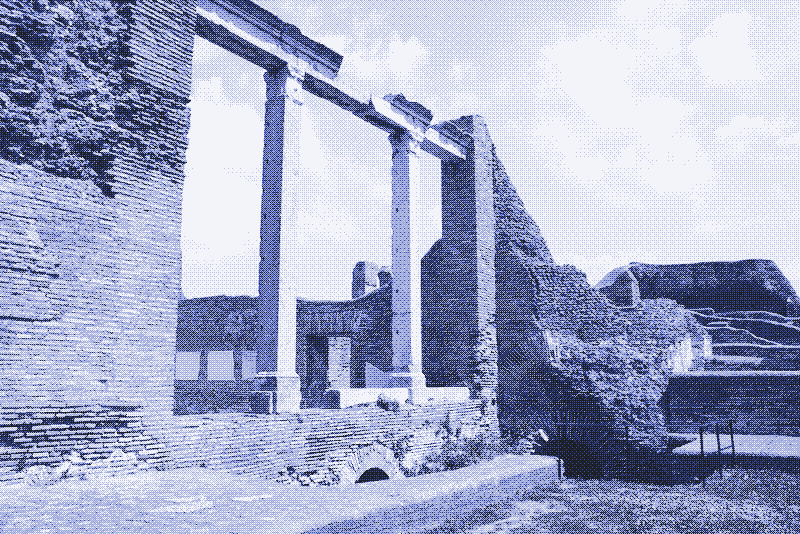 Image : Les grandes fenêtres des thermes du Forum. Image : Jan Theo Bakker.