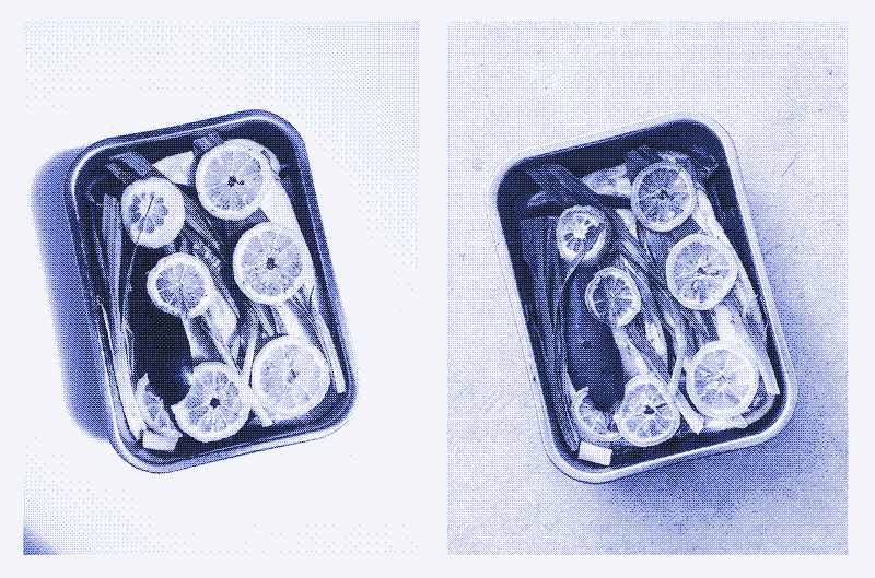 Image : Cuisson lente (avant et après cuisson). Photo de Marie Verdeil.