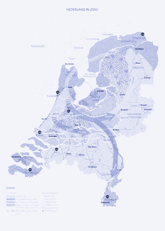 Afbeelding: Kaart van Nederland in 2050.