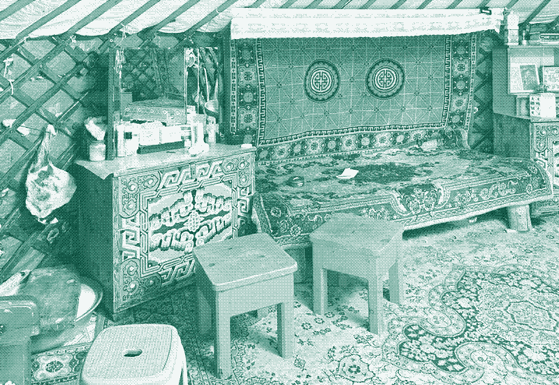 Hình ảnh: Nội thất yurt ở Tỉnh Khövsgol, Mông Cổ, 2023. Tín dụng ảnh: Bernard Gagnon. Ảnh thuộc phạm vi công cộng.